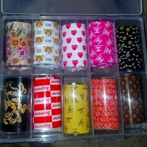 2/$40   Fashion Nail Foil Art Kit- 10 Foils and Nail Foil Glue ♡